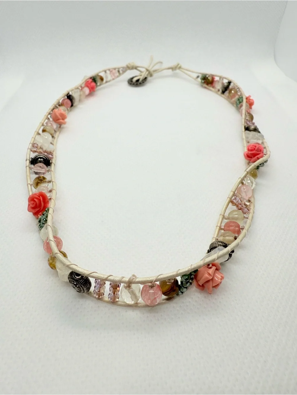 Beautifully Crafted Artisan Wrap Gemstone & Charm Bracelet!